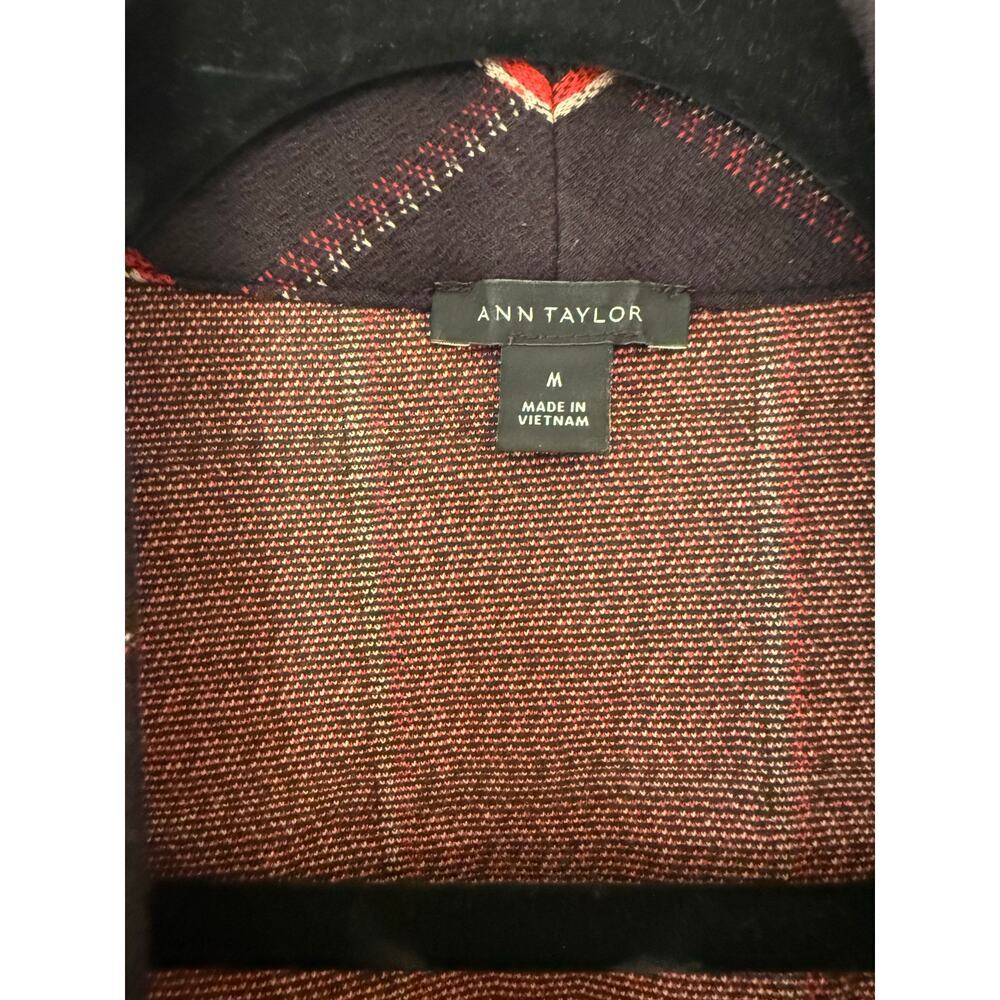 Ann Taylor Black & Red Windowpane Knit Blazer – Size M - Picture 4 of 6